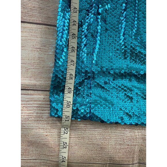 Vintage Mike Bennet Formals Women's Blue Sequin Evening Gown - 8 - Picture 3 of 14
